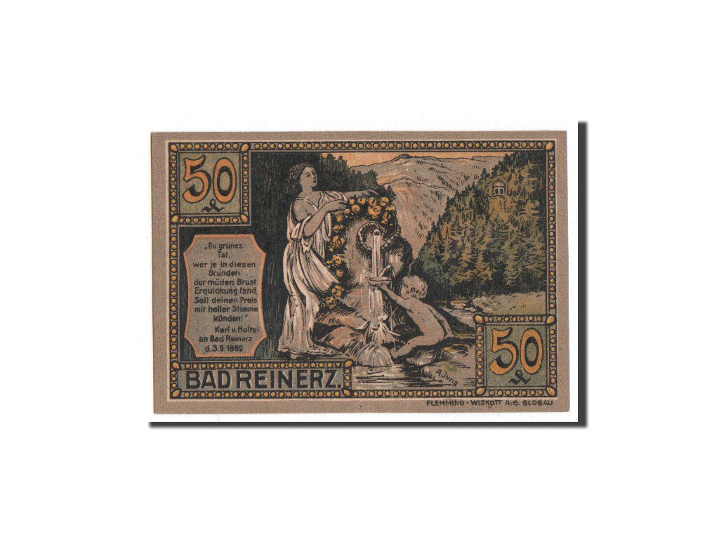 Billet, Allemagne, Reinerz, 50 Pfennig, paysage 2, 1921, 1921-06-01, NEUF