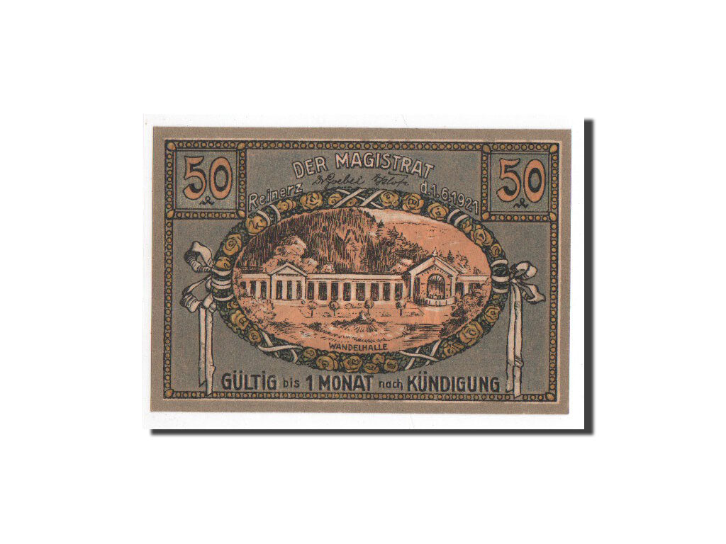 Billet, Allemagne, Reinerz, 50 Pfennig, batiment 2, 1921, 1921-06-01, NEUF
