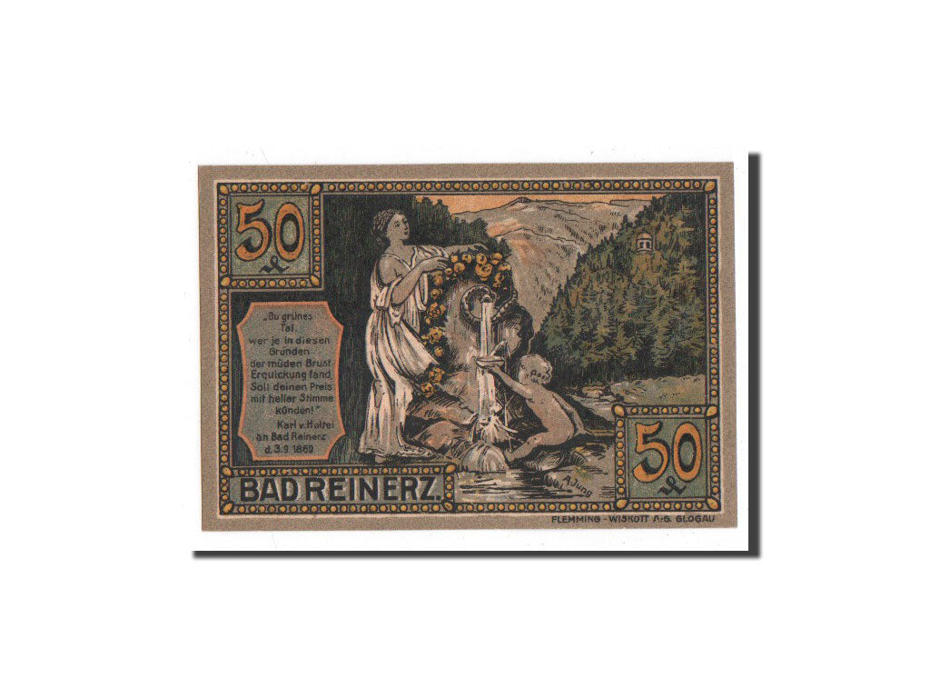 Billet, Allemagne, Reinerz, 50 Pfennig, batiment 2, 1921, 1921-06-01, NEUF