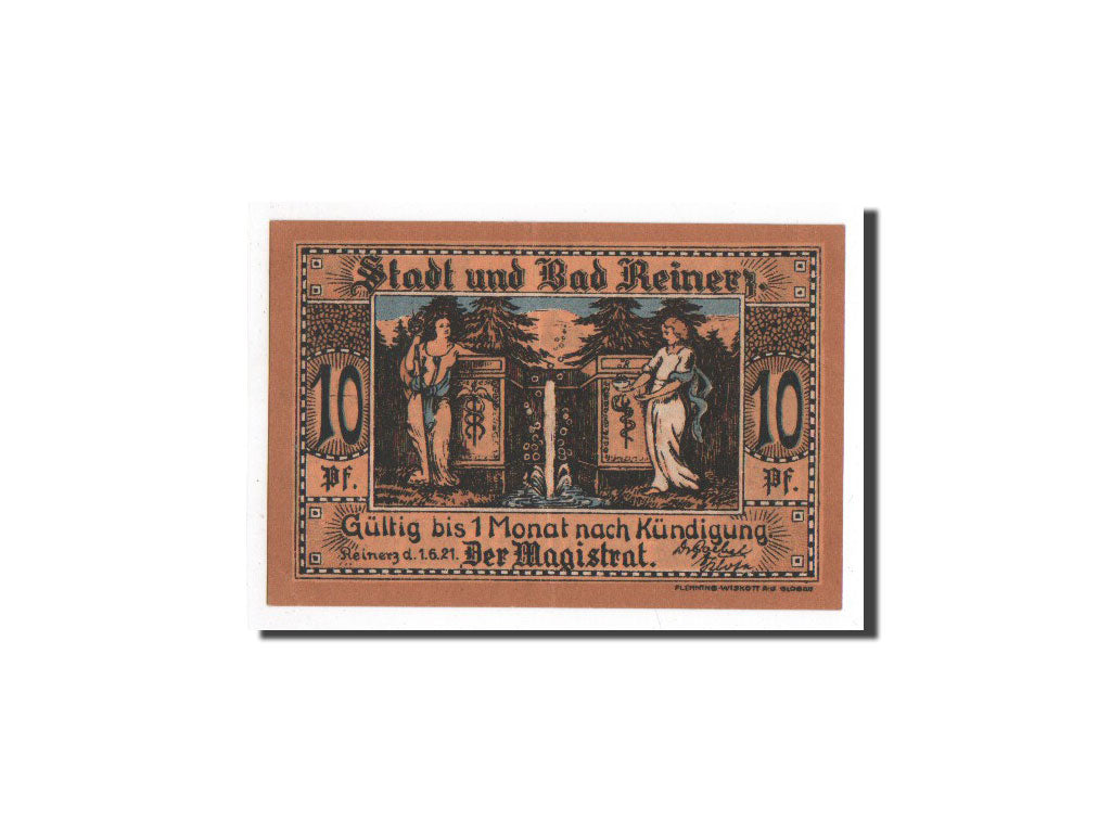 Billet, Allemagne, Reinerz, 10 Pfennig, Batiment, 1921, 1921-06-01, NEUF