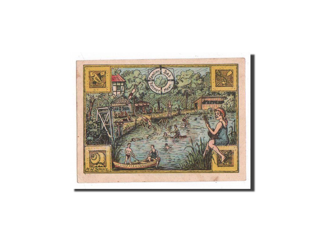Billet, Allemagne, Rehmen, 50 Pfennig, paysage 3, 1921, 1921-08-01, NEUF