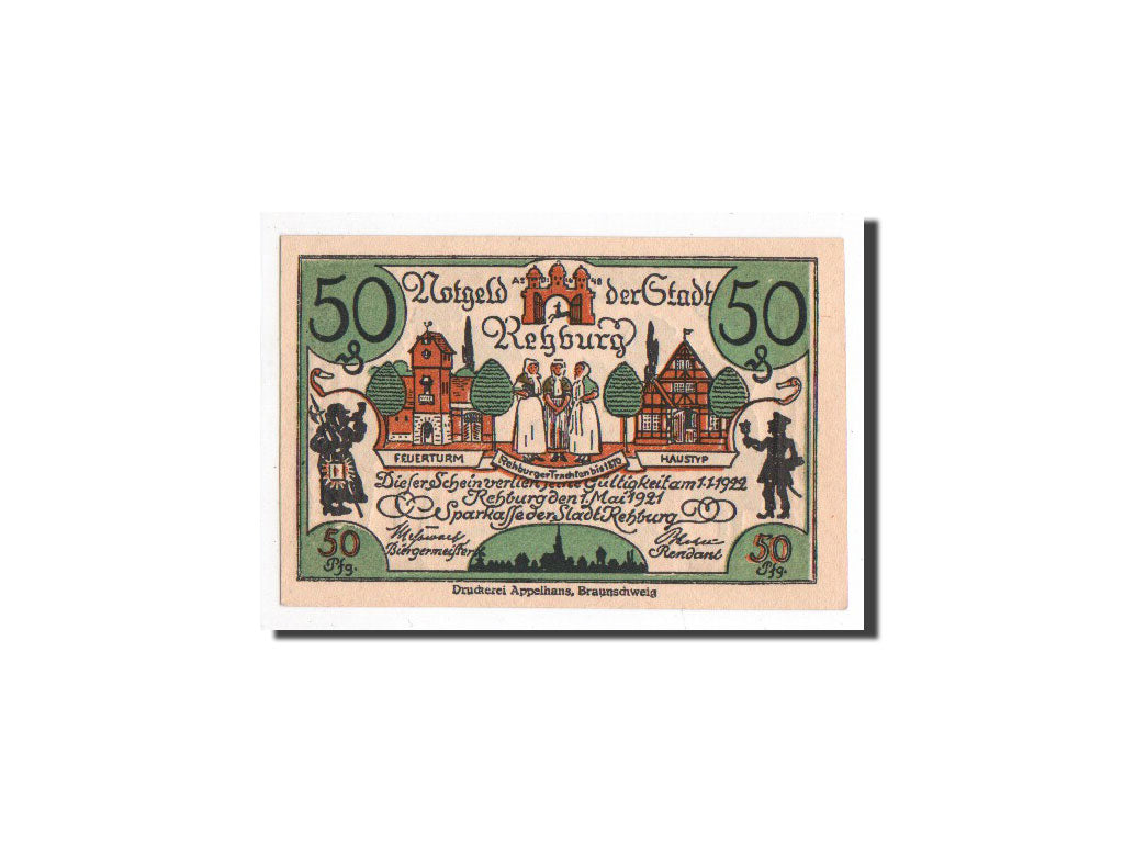 Billet, Allemagne, Rehburg, 50 Pfennig, personnage, 1921, 1921-05-01, NEUF