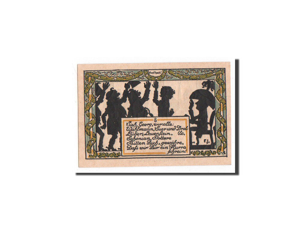 Biljet, Duitsland, Rehburg, 50 Pfennig, personnage 7, 1921, 1921-05-01, NIEUW