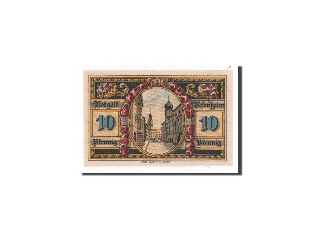 Billet, Allemagne, Rosenheim, 10 Pfennig, Ecusson, 1921, 1921-02-16, NEUF