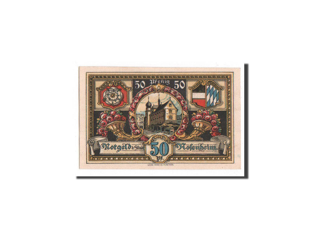 Banknote, Germany, Rosenheim, 50 Pfennig, paysage, 1921, 1921-02-16, UNC(65-70)
