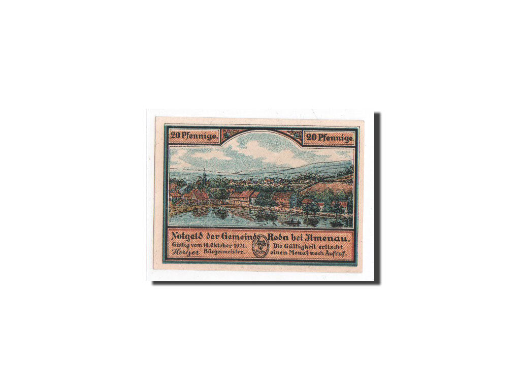 Biljet, Duitsland, Roda, 20 Pfennig, paysage, 1921, 1921-10-10, NIEUW