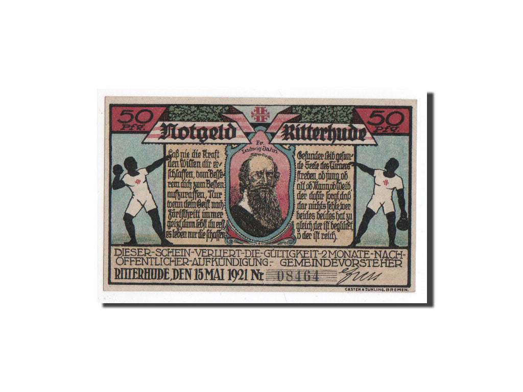 Billete, Alemania, Ritterhude, 50 Pfennig, Maison, 1921, 1921-05-15, UNC