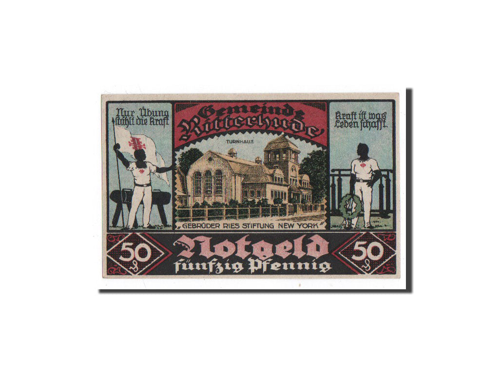 Billete, Alemania, Ritterhude, 50 Pfennig, Maison, 1921, 1921-05-15, UNC
