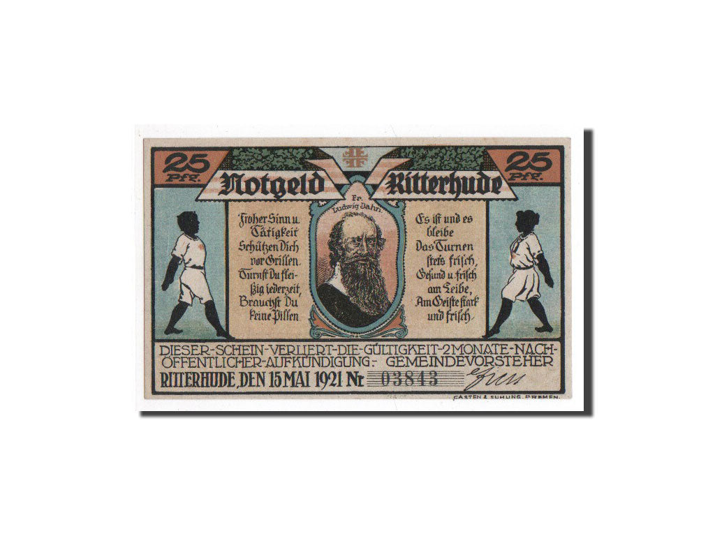 Billet, Allemagne, Ritterhude, 25 Pfennig, Maison, 1921, 1921-05-15, NEUF