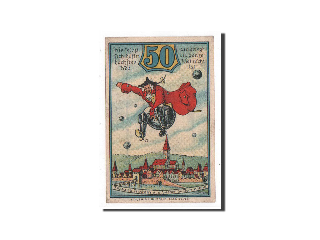 Billete, Alemania, Rinteln, 50 Pfennig, personnage, 1920, Undated, UNC