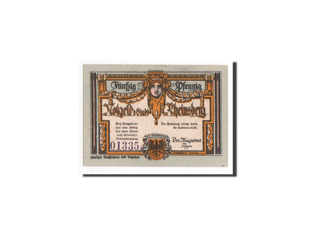 Banknote, Germany, Rheinsberg, 50 Pfennig, personnage, O.D, Undated, UNC(65-70)