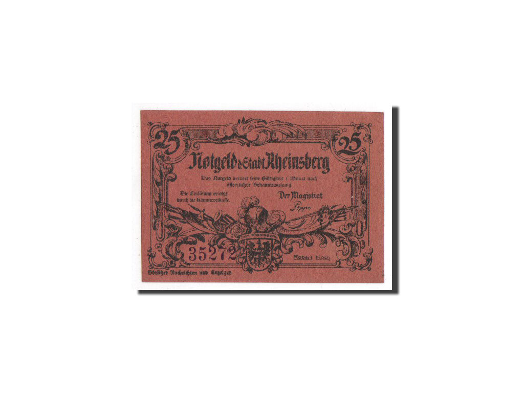 Billet, Allemagne, Rheinsberg, 25 Pfennig, personnage, O.D, Undated, NEUF