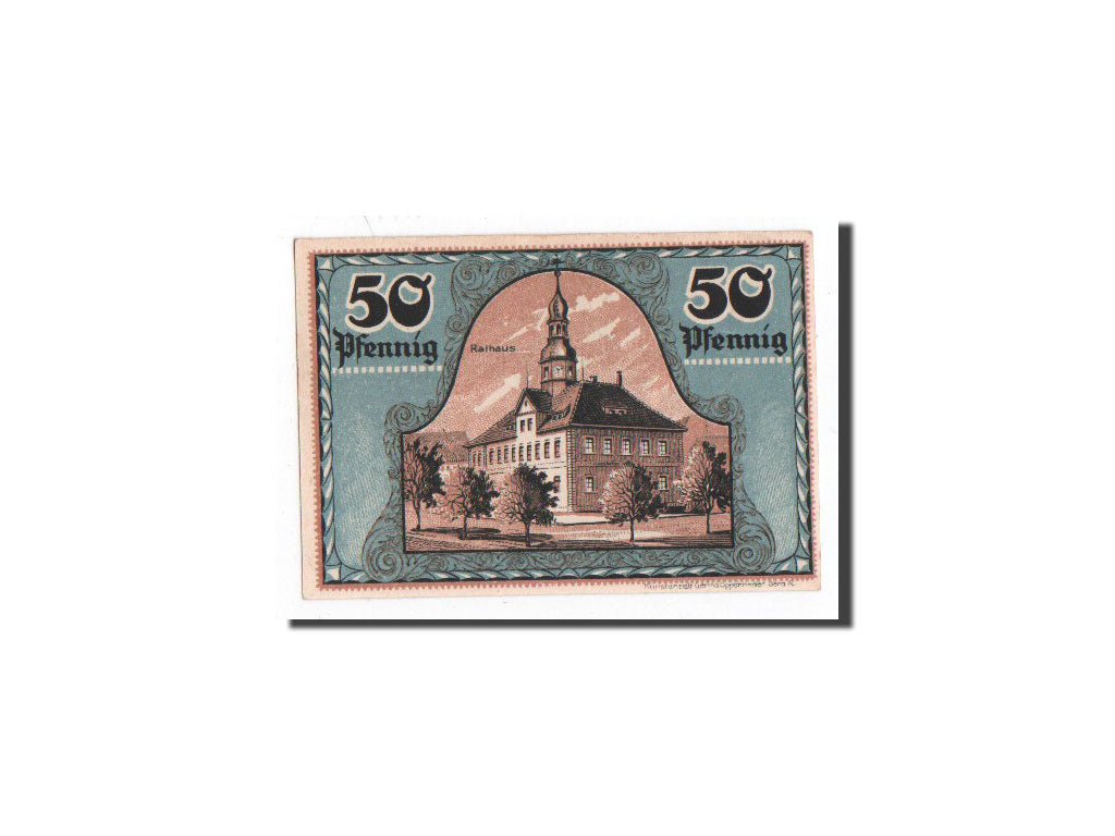Billet, Allemagne, Ronneburg, 50 Pfennig, Monument, 1921, 1921-05-01, NEUF