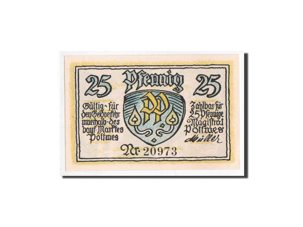 Billet, Allemagne, Pöttmes, 25 Pfennig, paysage, O.D, Undated, NEUF, Mehl:1067