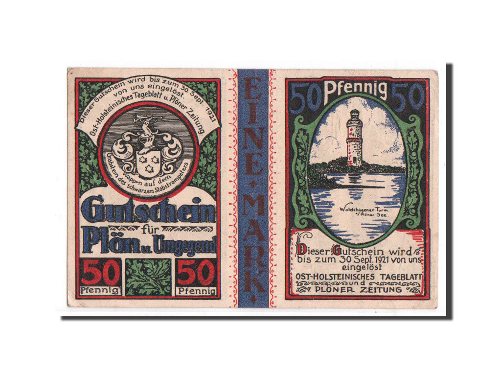 Billete, Alemania, Plön, 100 Pfennig, Monument, O.D, Undated, UNC, Mehl:1063.1b