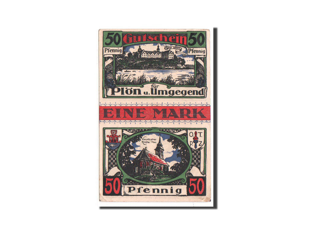 Billete, Alemania, Plön, 100 Pfennig, Monument, O.D, Undated, UNC, Mehl:1063.1b