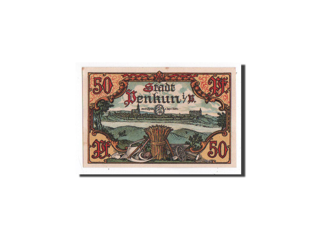 Billet, Allemagne, Penkun, 50 Pfennig, Ecusson, 1921, 1921-05-01, NEUF