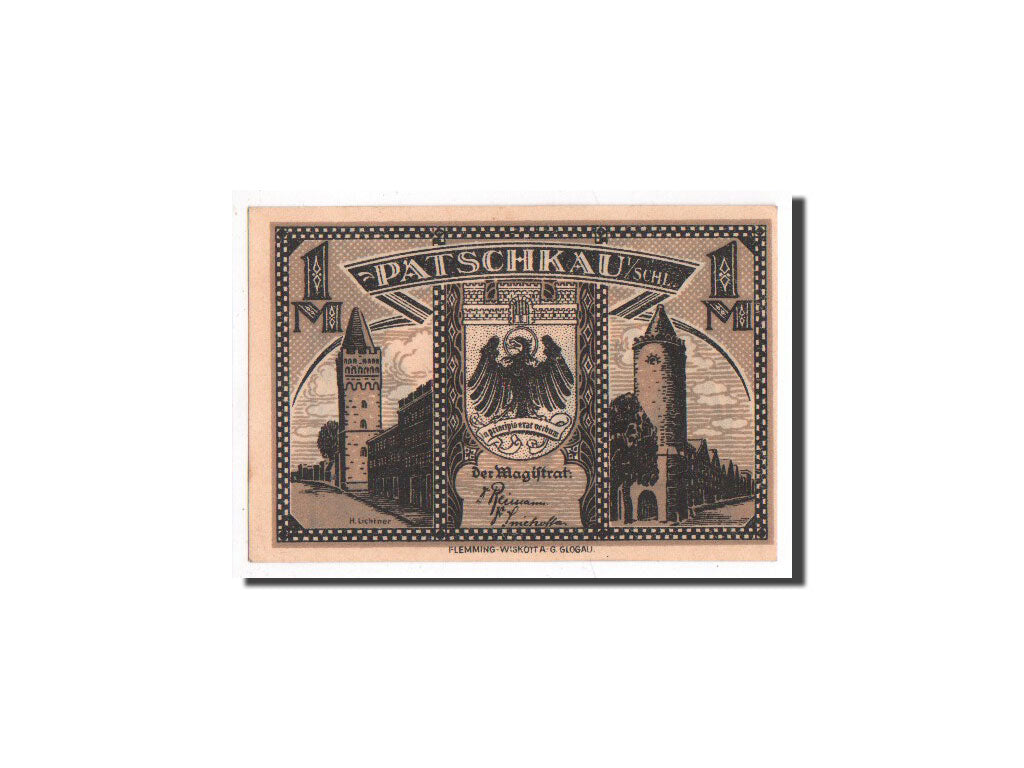 Billet, Allemagne, Patschkau, 1 Mark, personnage, O.D, Undated, NEUF