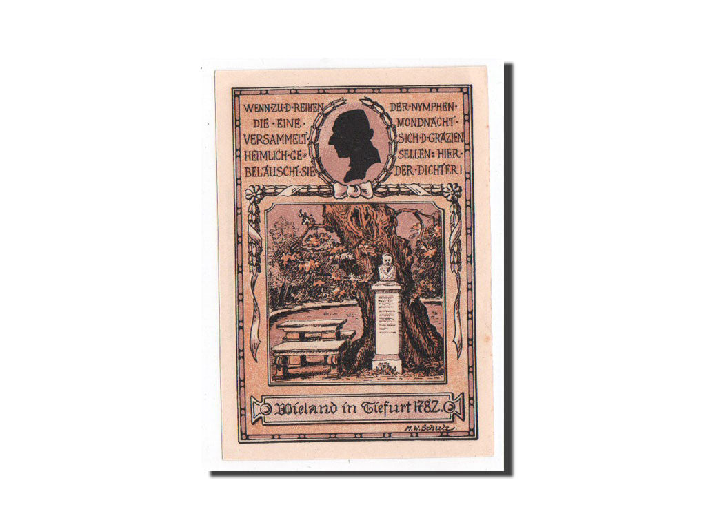 Billet, Allemagne, Tiefurt, 75 Pfennig, Monument, 1921, 1921-08-01, NEUF