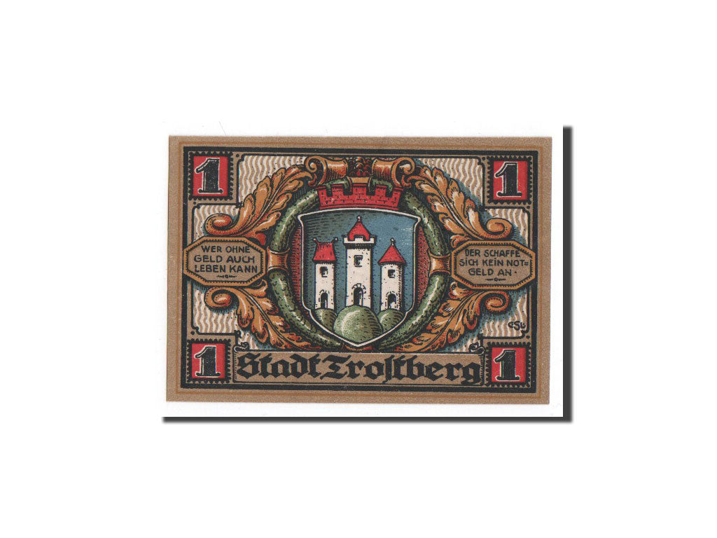 Billete, Alemania, Trostberg, 1 Mark, château, 1920, Undated, UNC, Mehl:1348.2
