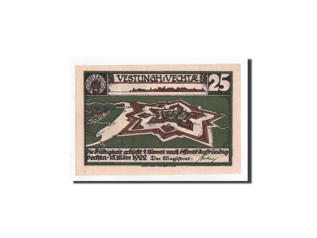 Billet, Allemagne, Vechta, 25 Pfennig, personnage, 1922, 1922-03-15, NEUF