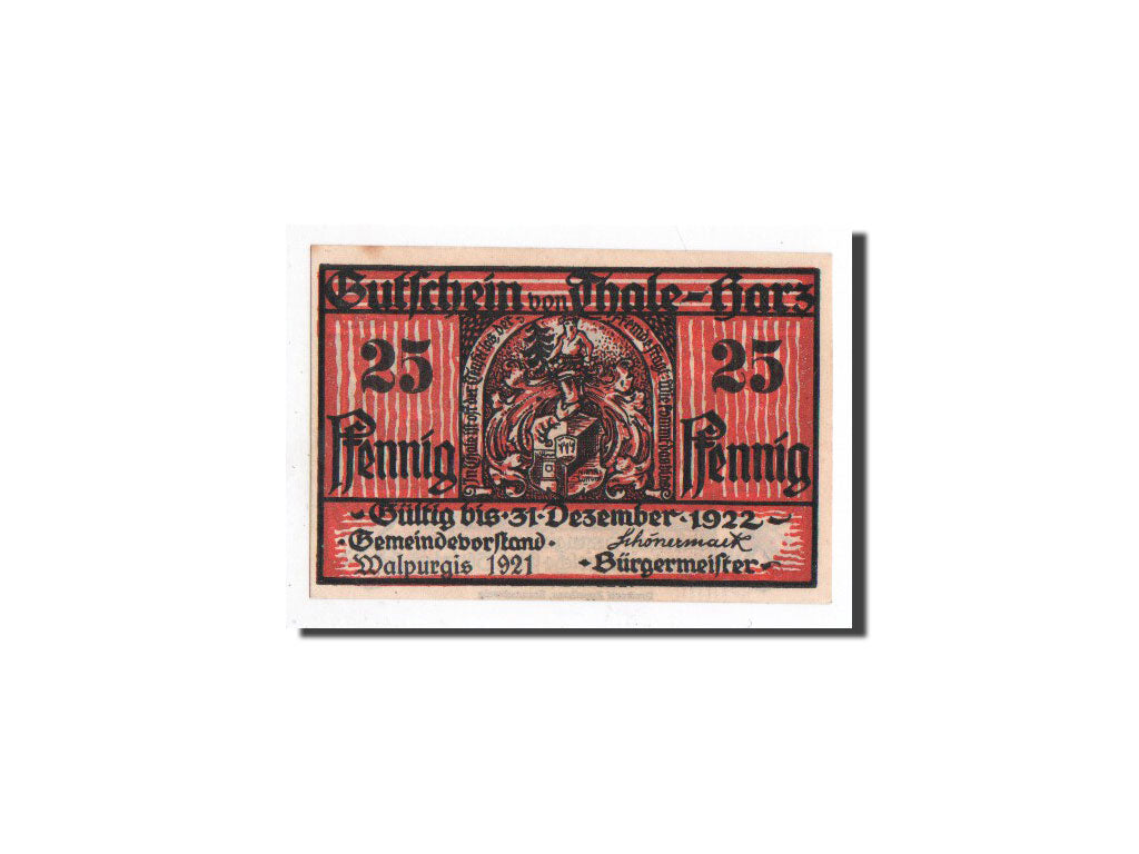 Banknote, Germany, Thale a.Harz Stadt, 25 Pfennig, personnage, 1922, 1922-12-31