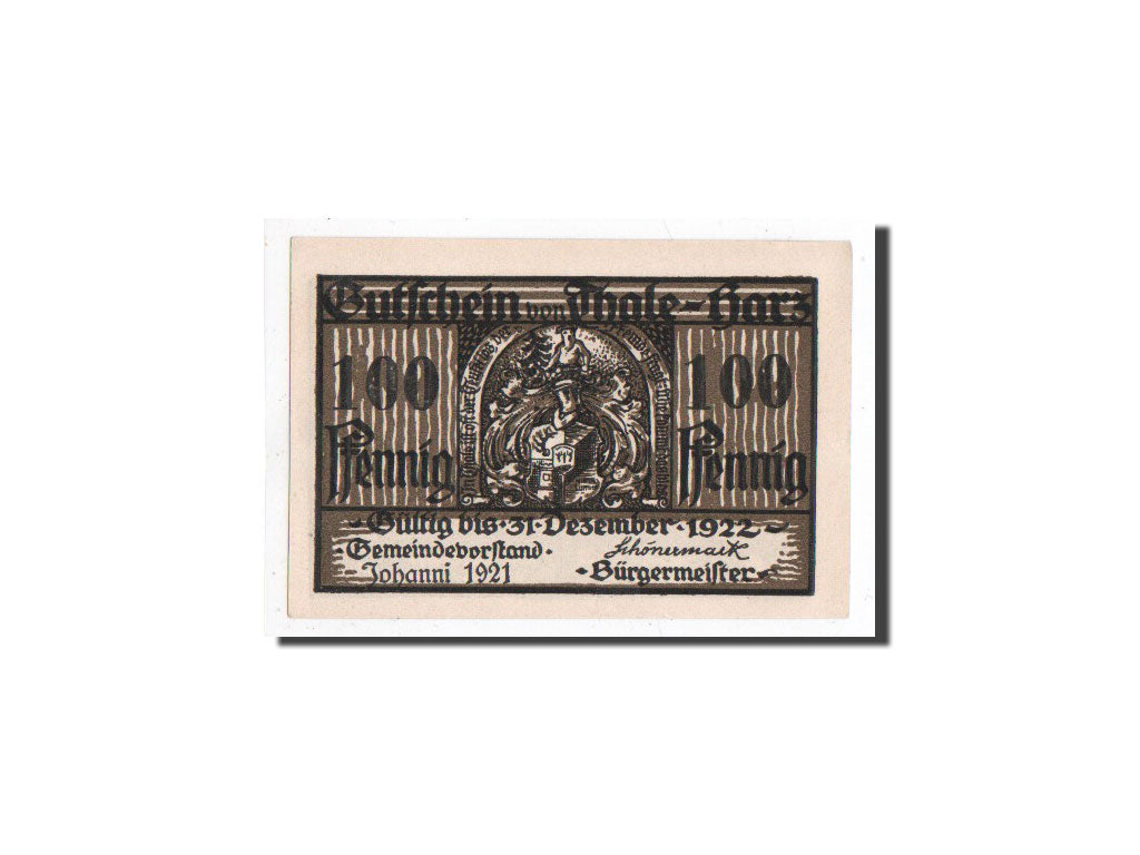 Banknote, Germany, Thale a.Harz Stadt, 100 Pfennig, Maison, 1921, Undated