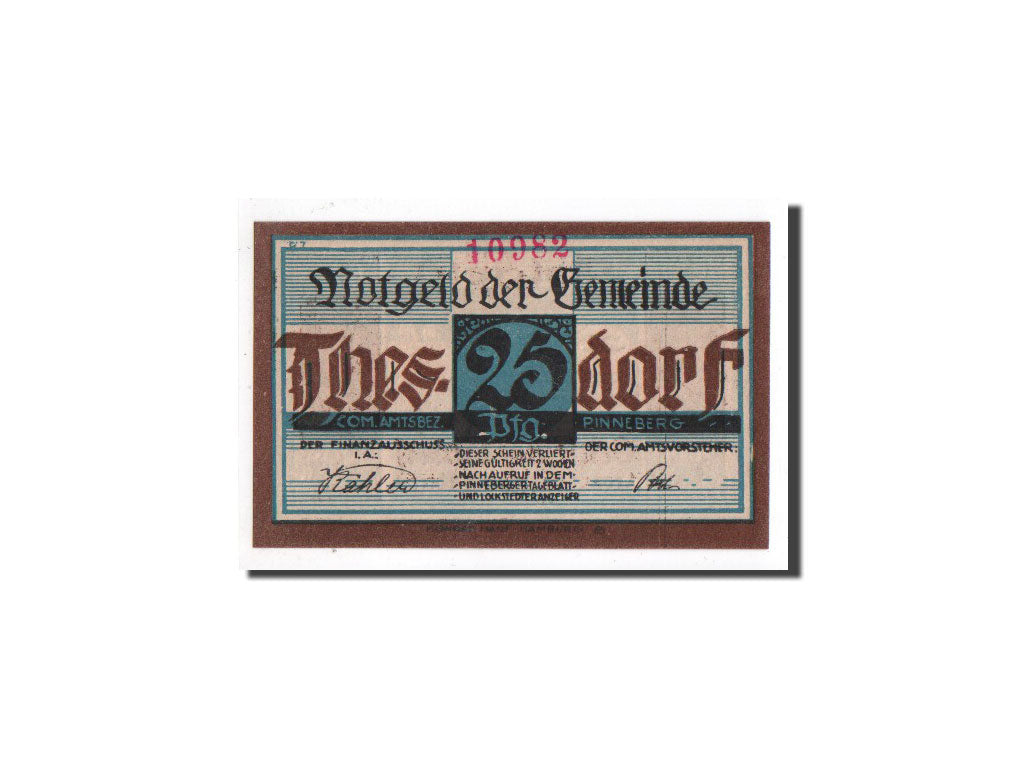 Billet, Allemagne, Thesdorf, 25 Pfennig, paysage, O.D, Undated, NEUF