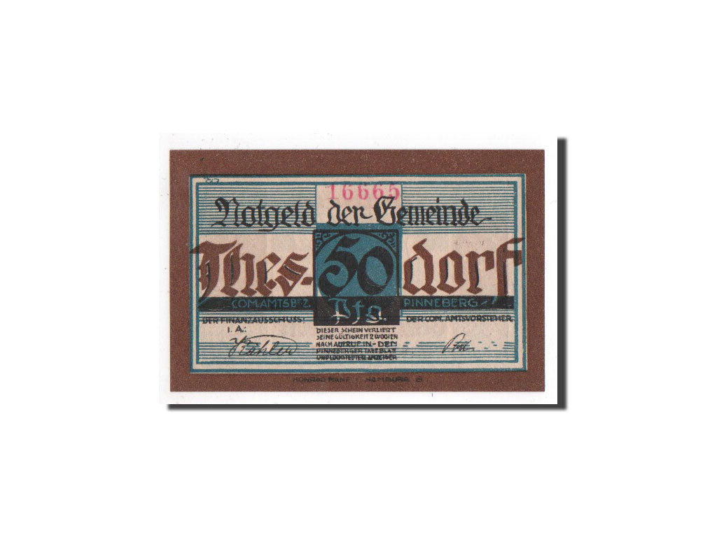 Billet, Allemagne, Thesdorf, 50 Pfennig, paysan 2, O.D, Undated, NEUF