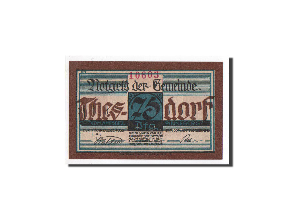 Banknote, Germany, Thesdorf, 75 Pfennig, boulanger, O.D, Undated, UNC(65-70)