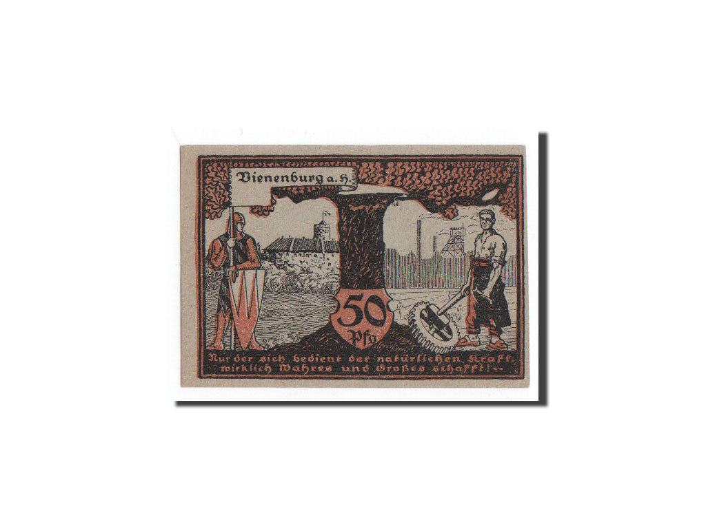 Billet, Allemagne, Vienenburg am Harz, 50 Pfennig, personnage, 1921, Undated