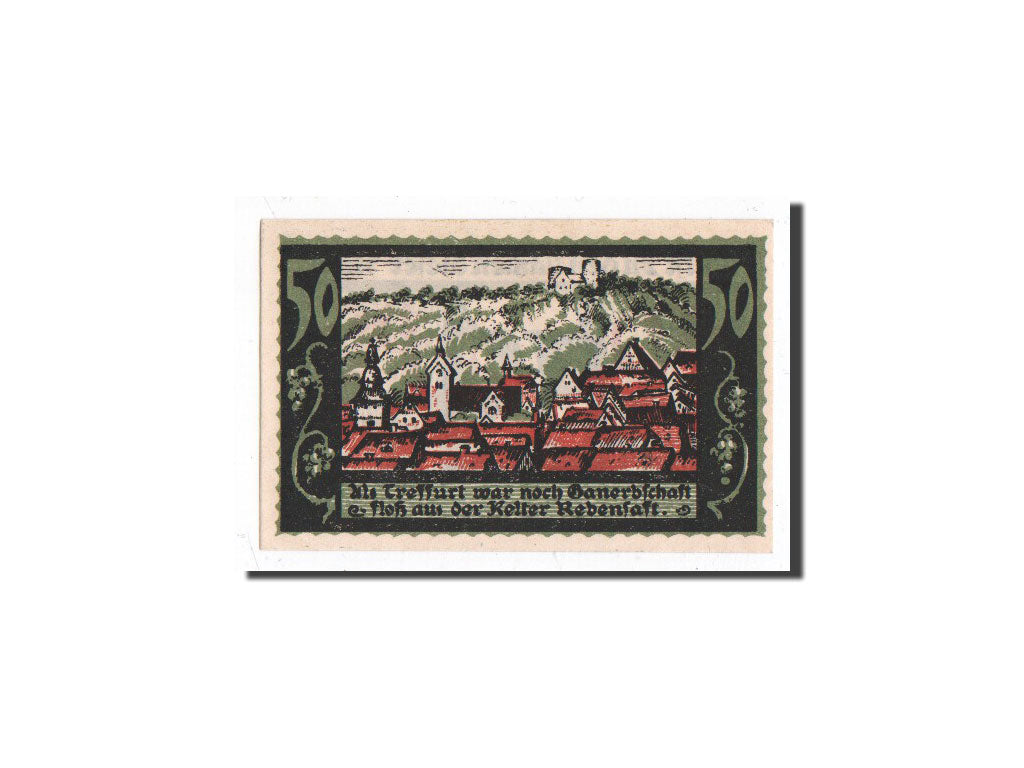 Billet, Allemagne, Treffurt, 50 Pfennig, paysage, 1921, 1921-06-01, NEUF