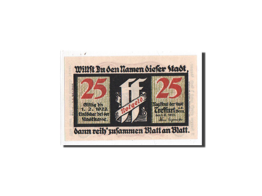 Banknote, Germany, Treffurt, 25 Pfennig, Maison, 1921, 1921-06-01, UNC(65-70)