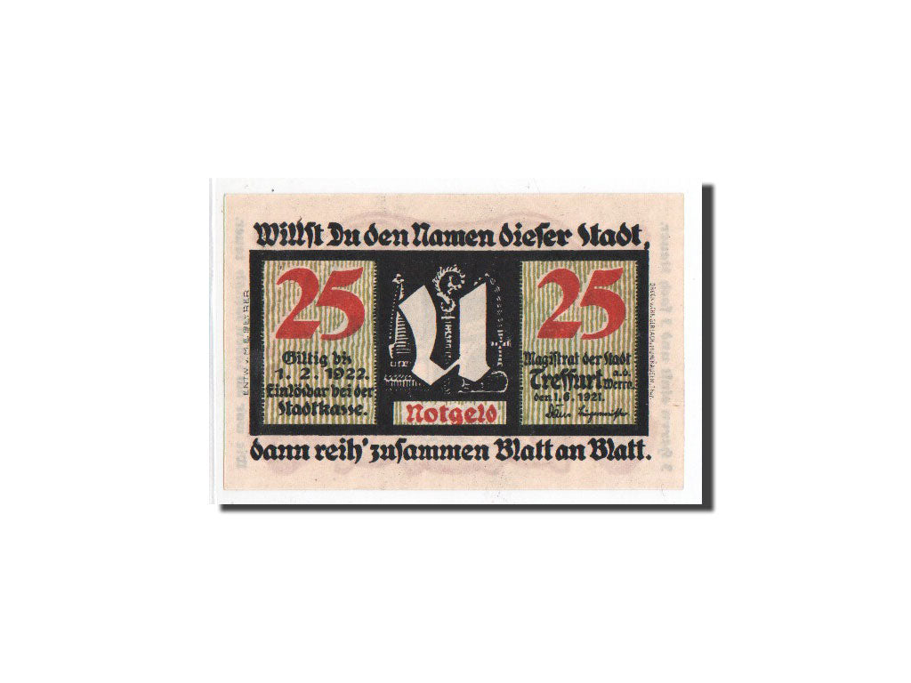 Banknote, Germany, Treffurt, 25 Pfennig, maison 2, 1921, 1921-06-01, UNC(65-70)