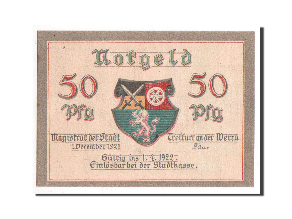 Biljet, Duitsland, Treffurt, 50 Pfennig, Maison, 1921, 1921-12-01, NIEUW