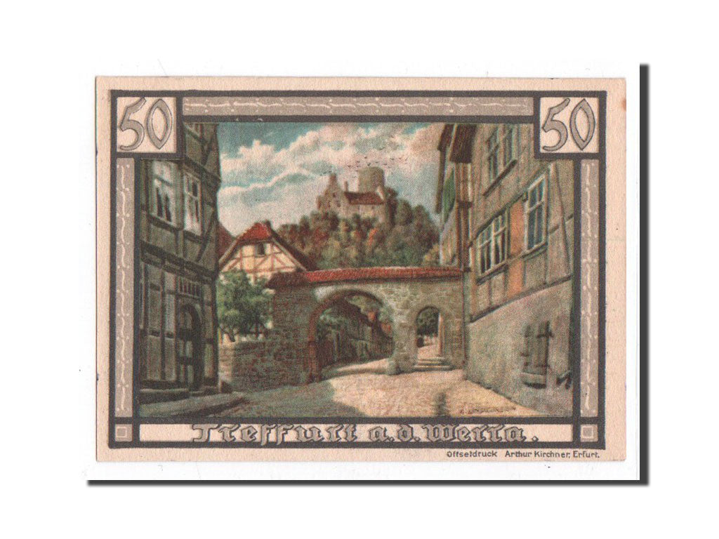 Banknote, Germany, Treffurt, 50 Pfennig, château, 1921, 1921-12-01, UNC(65-70)