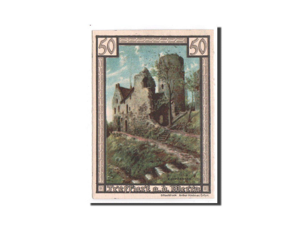 Billet, Allemagne, Treffurt, 50 Pfennig, chateau 2, 1921, 1921-12-01, NEUF
