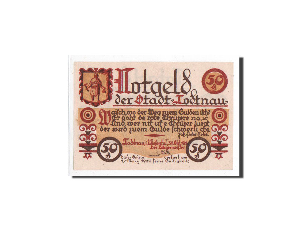 Billet, Allemagne, Todtnau, 50 Pfennig, Maison, 1921, 1921-10-31, NEUF