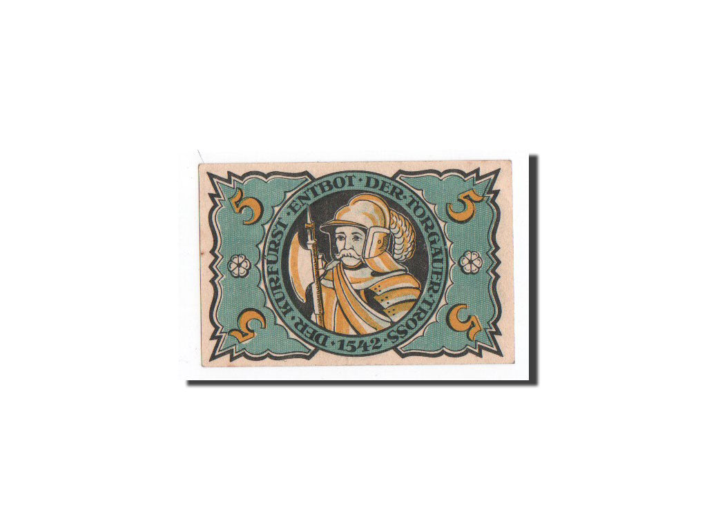 Biljet, Duitsland, Torgau, 5 Pfennig, chevalier, 1921, 1921-02-10, NIEUW