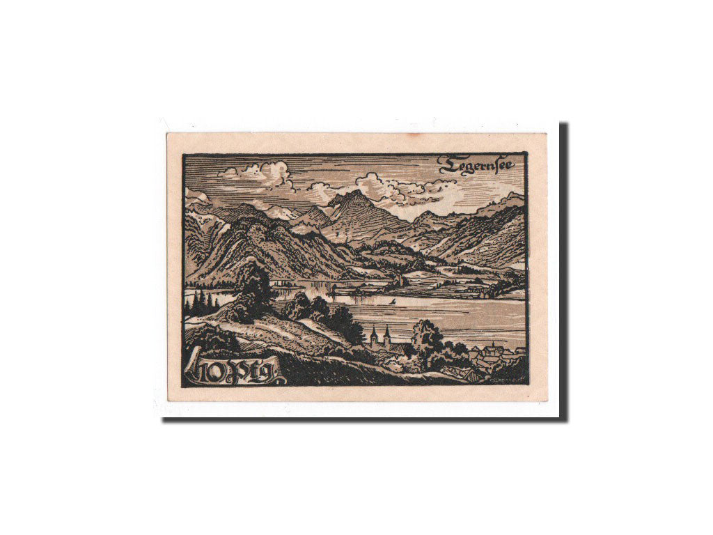 Banknote, Germany, Tegernsee, 10 Pfennig, paysage, 1921, 1921-06-01, UNC(65-70)