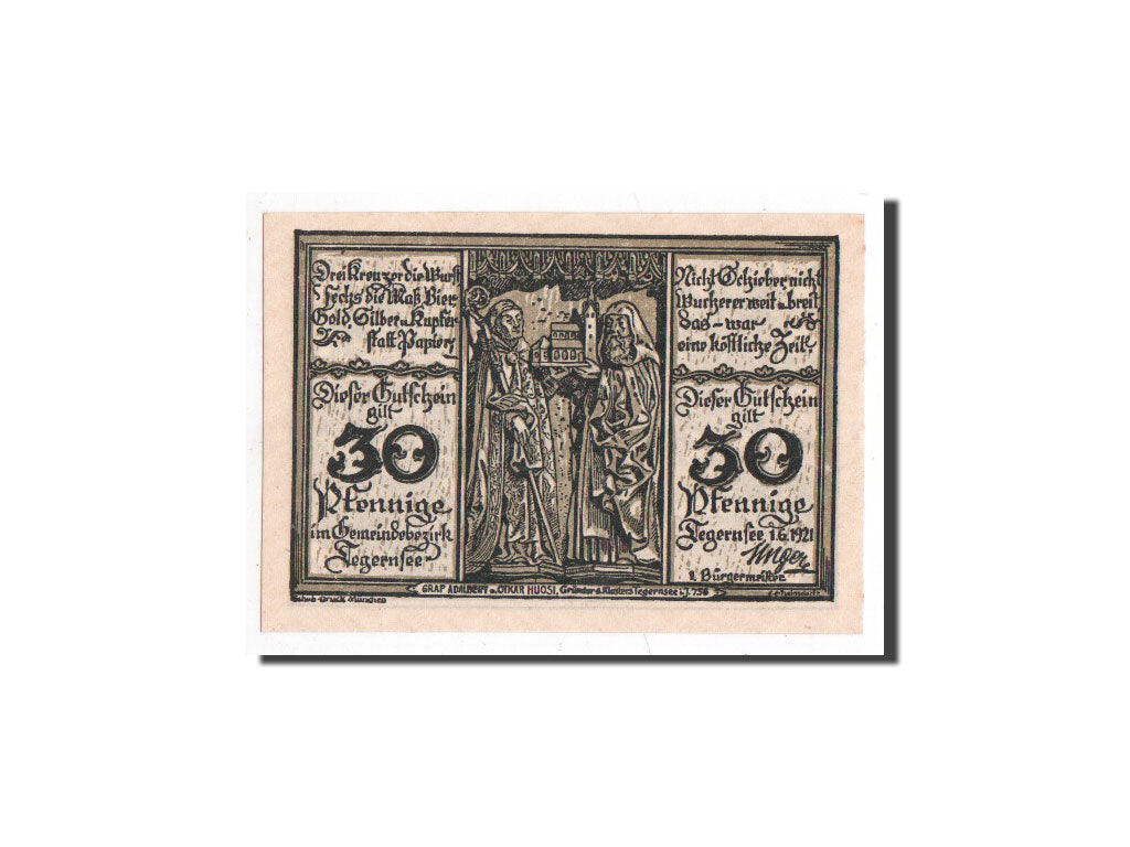 Biljet, Duitsland, Tegernsee, 30 Pfennig, paysage, 1921, 1921-06-01, NIEUW