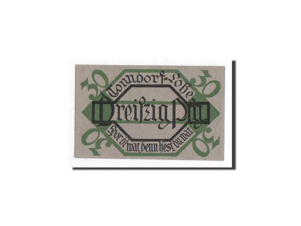 Billet, Allemagne, Tonndorf - Lohe, 30 Pfennig, Monument, 1921, 1921-03-30