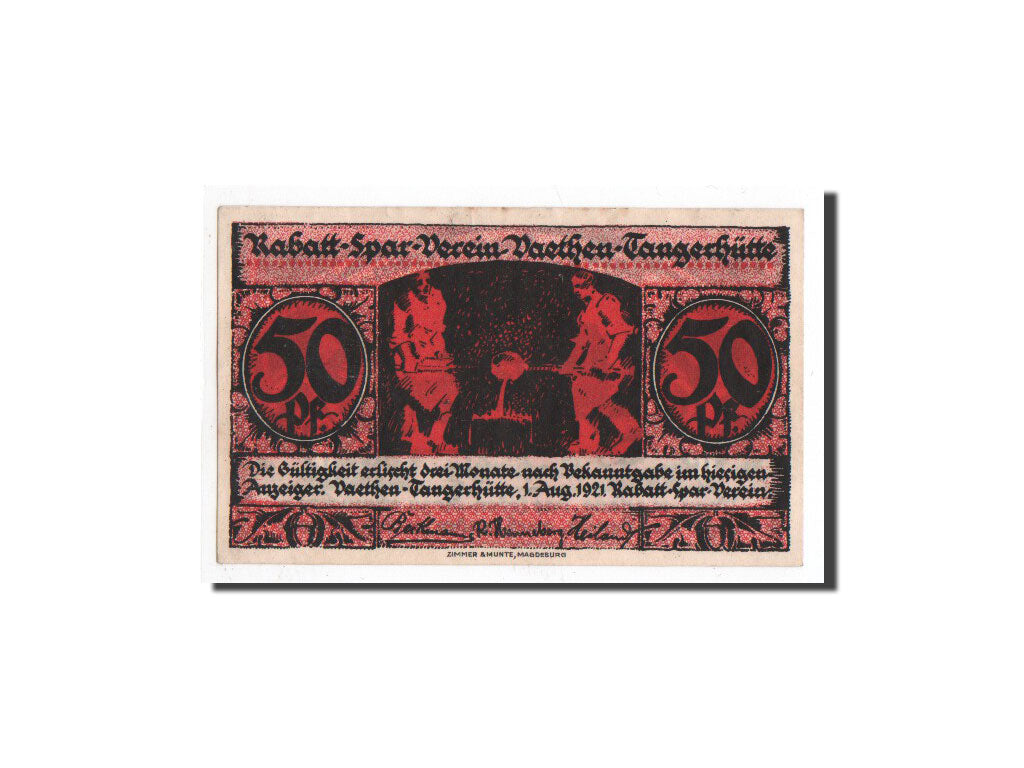 Banknote, Germany, Vaethen-Tangerhütte, 50 Pfennig, château, 1921, 1921-08-01