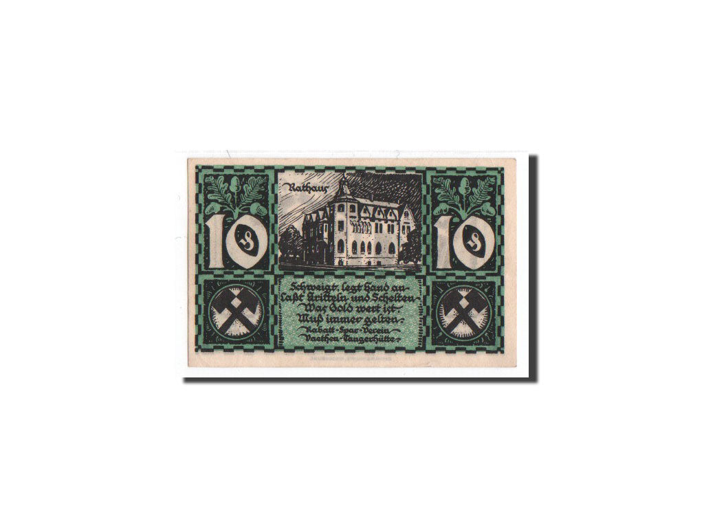 Billete, Alemania, Vaethen-Tangerhütte, 10 Pfennig, château, 1921, 1921-05-01