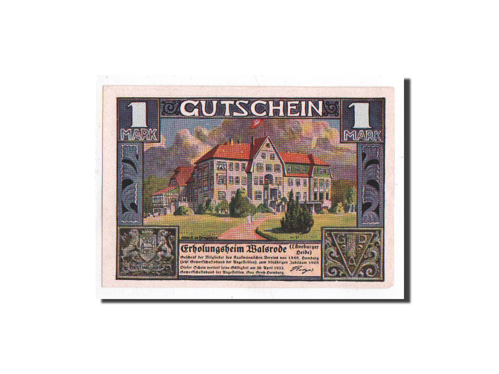 Banknote, Germany, Walsrode, 1 Mark, personnage, O.D, Undated, UNC(65-70)