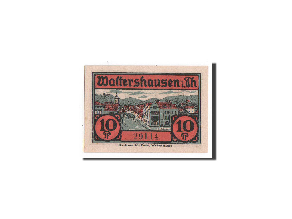 Billet, Allemagne, Waltershausen, 10 Pfennig, Objets, 1921, 1921-07-01, NEUF