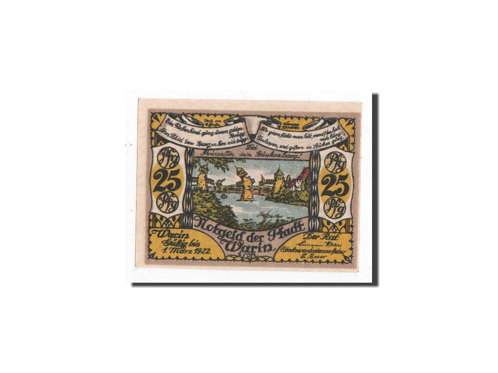 Banknote, Germany, Warin, 25 Pfennig, ecusson 2, O.D, Undated, UNC(65-70)