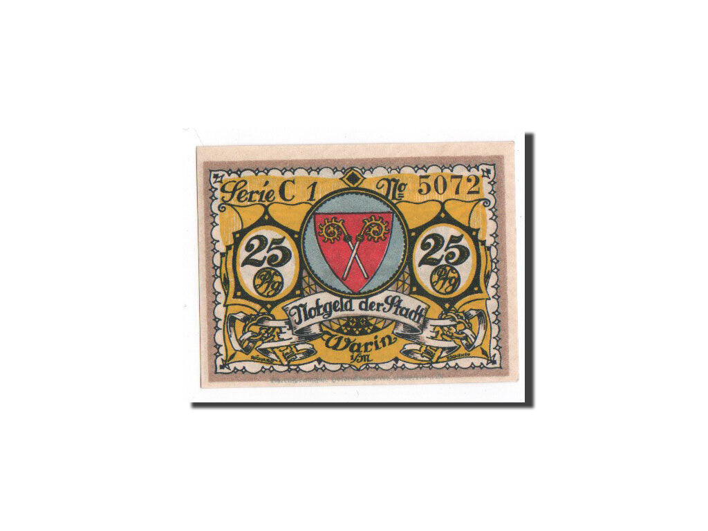 Banknote, Germany, Warin, 25 Pfennig, ecusson 2, O.D, Undated, UNC(65-70)