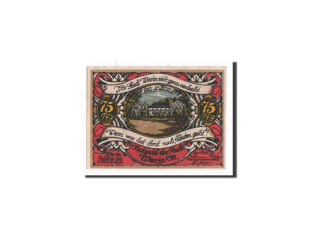 Banknote, Germany, Warin, 75 Pfennig, Ecusson 1, O.D, Undated, UNC(65-70)