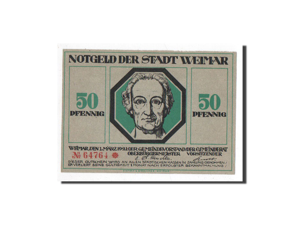Banknote, Germany, Weimar, 50 Pfennig, personnage 2, 1921, 1921-03-01
